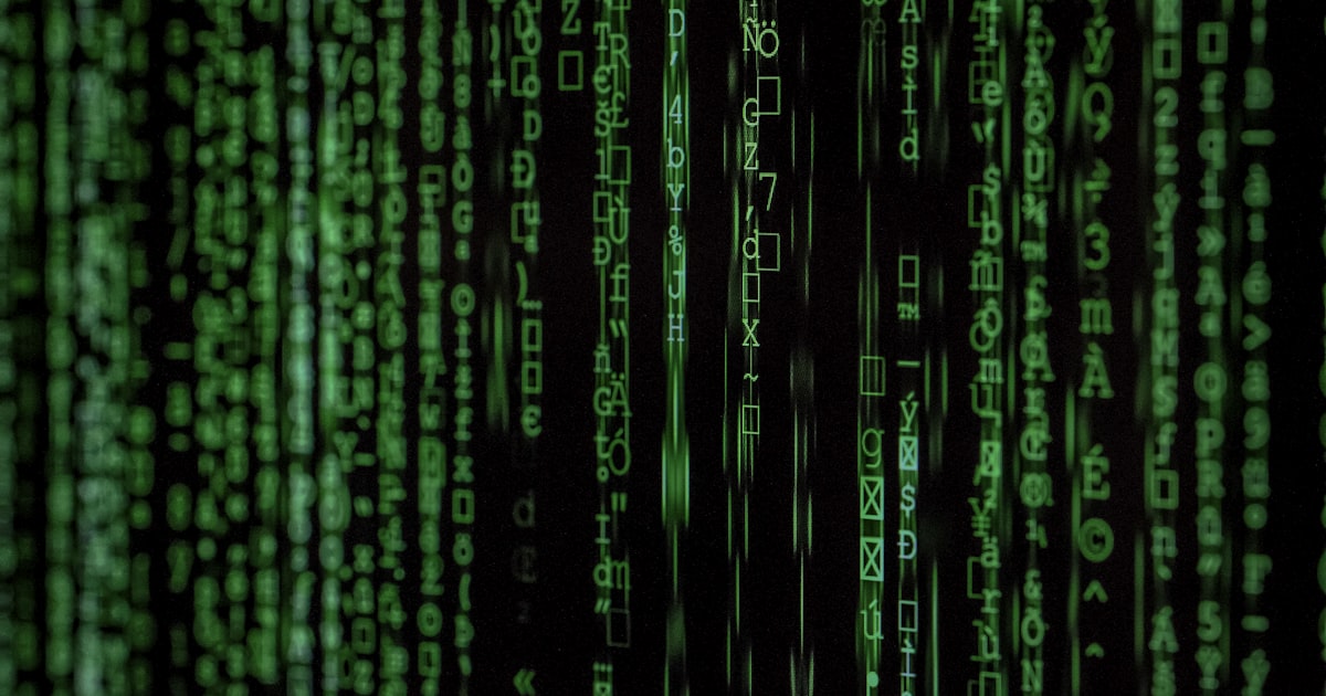 AI-assisted code flowing across a developer's screen