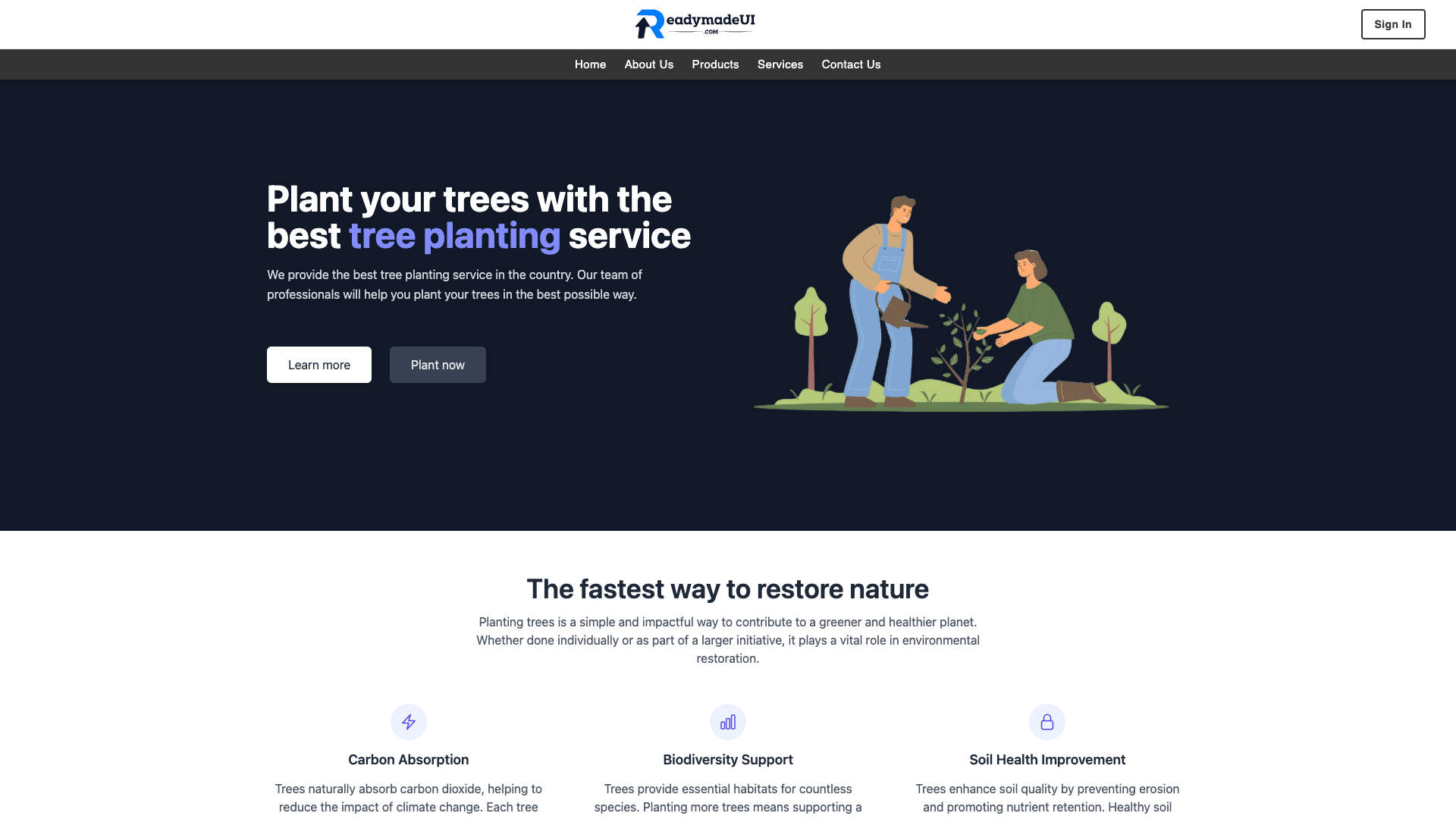 Plantree homepage